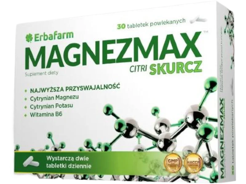 MAGNEZMAX Citri Skurcz, tabletki powlekane