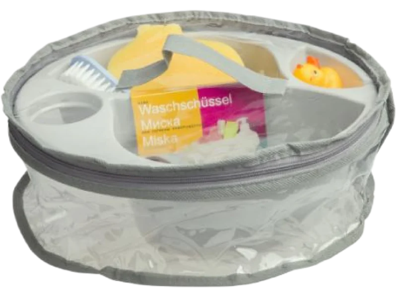 MALTEX Miska higieniczna z akcesoriami w kosmetyczce szara 8108, sprzęt medyczny