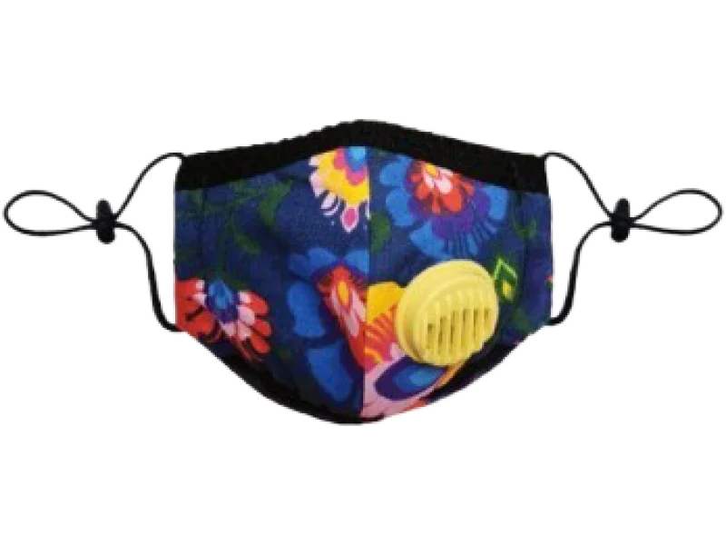 Maseczka ochronna dla Dzieci łowickie wzory-granat +1 filtr