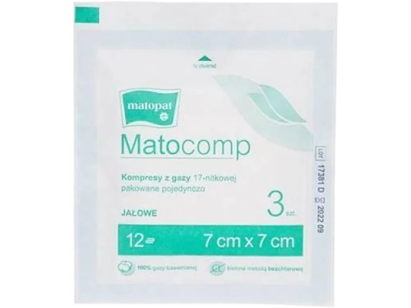 MATOCOMP Kompresy Z Gazy 17-nitkowej 12-warstwowe
