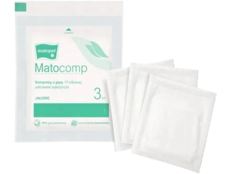 MATOCOMP Kompresy z gazy jałowe 17-nitkowe 12-warstwowe 9x9cm