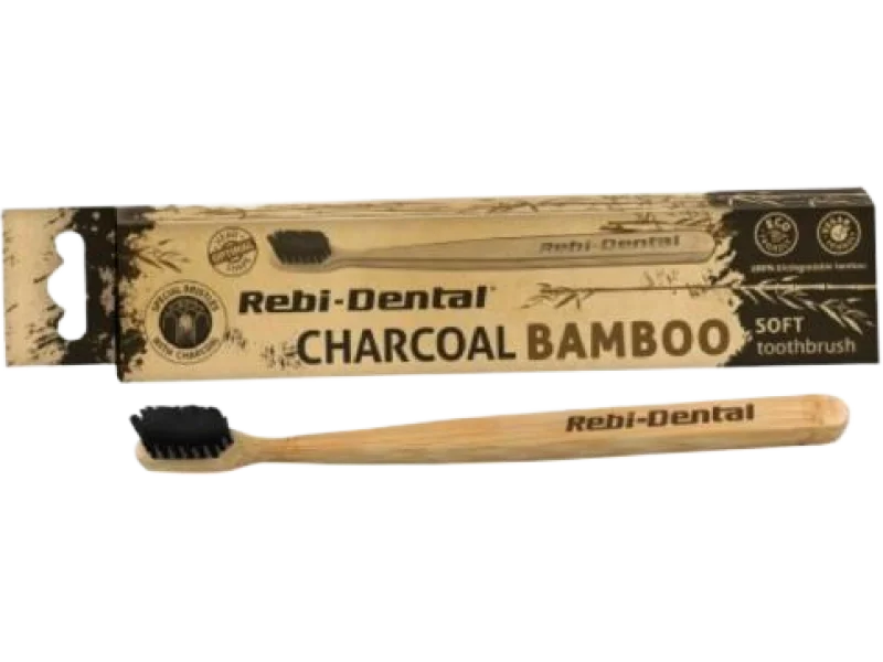 Mattes Rebi Dental Charcoal Bamboo Miękka bambusowa szczoteczka do zębów, sprzęt medyczny