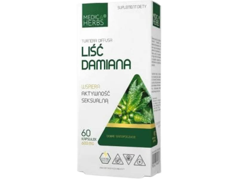 Medica Herbs Liść Damiana, kapsułki, 600 mg