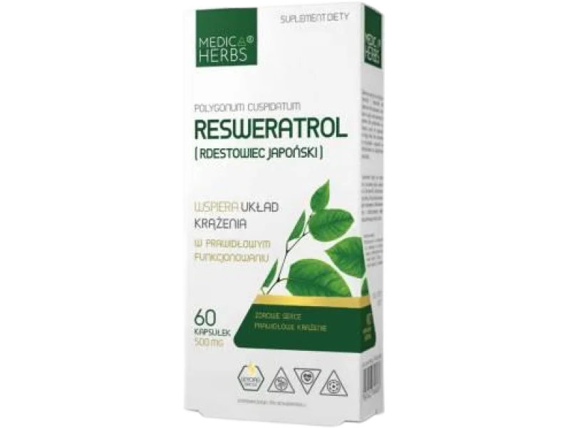 Medica Herbs Resweratrol (Rdestowiec japoński), kapsułki, 50 mg