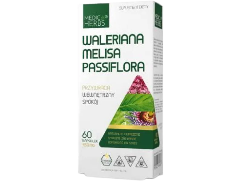 Medica Herbs Waleriana Melisa Passiflora, kapsułki