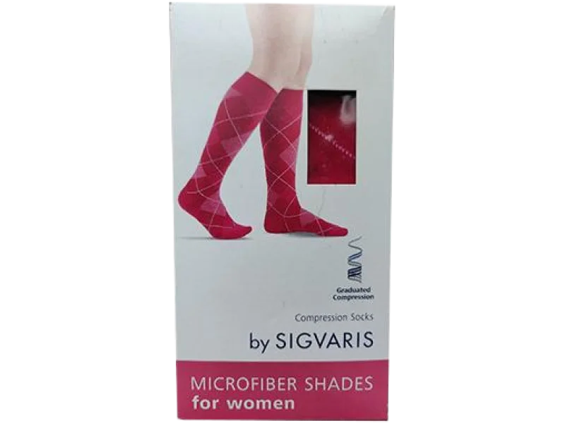 MICROFIBER SHADES Skarpety kompresyjne dla kobiet cherry romby