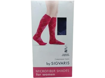 Zdjęcie produktu MICROFIBER SHADES Skarpety kompresyjne dla kobiet purple romby, 15-18 mmHg