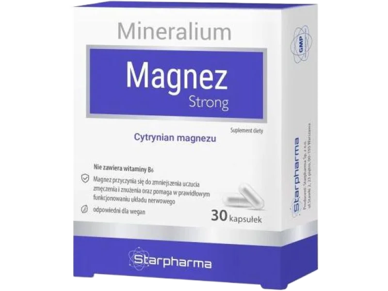 Mineralium Magnez Strong Cytrynian magnezu Starpharma, kapsułki, 100 mg