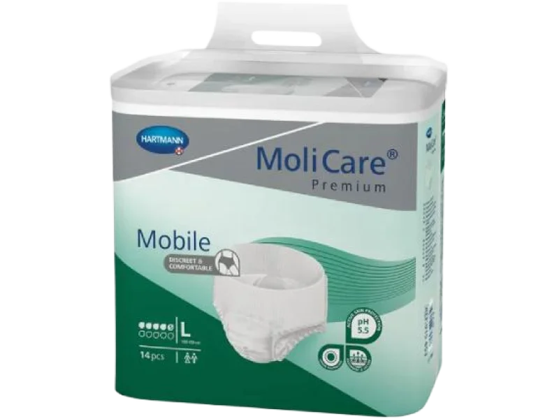 MoliCare Premium Mobile Majtki chłonne 5K średni stopień NTM, pieluchomajtki