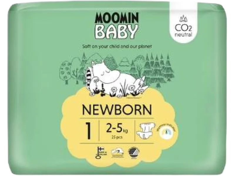 MOOMIN BABY Newborn Pieluszki ekologiczne 1, pieluchomajtki