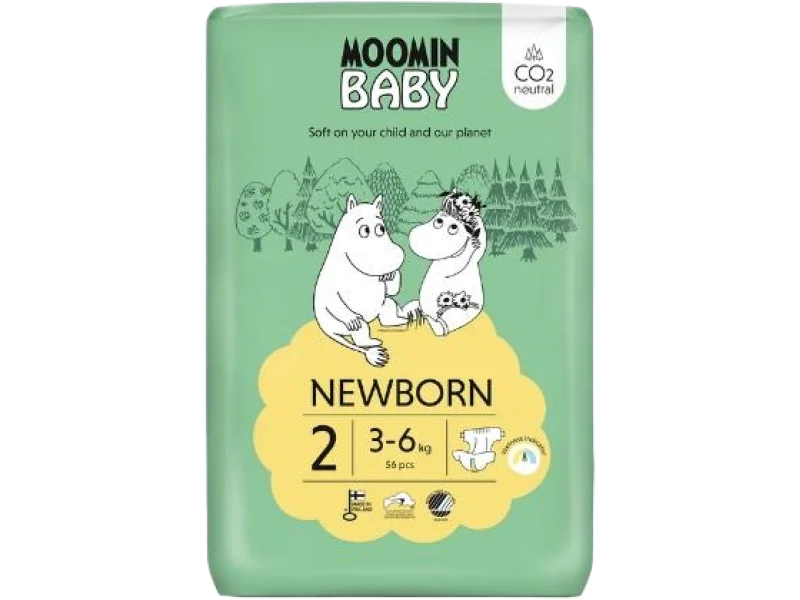 MOOMIN BABY Newborn Pieluszki ekologiczne 2 (3-6kg)