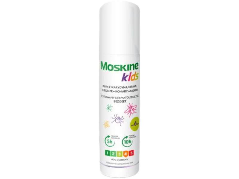 Moskine Kids Płyn na komary, kleszcze, meszki Ikarydyna 10%, 10,13 g/100 g