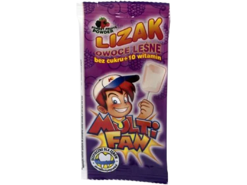 MULTI FAN LOLLY Lizak o smaku owoców leśnych bez cukru