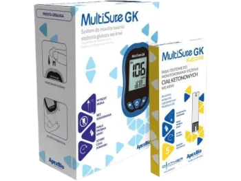 Zdjęcie produktu Multisure GK Ketone Aparat do pomiaru stężenia ciał ketonowych we krwi + 5 pasków testowych, sprzęt medyczny