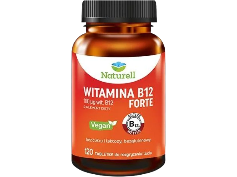 Naturell Witamina B12 FORTE, tabletki do rozgryzania i żucia, 100 µg
