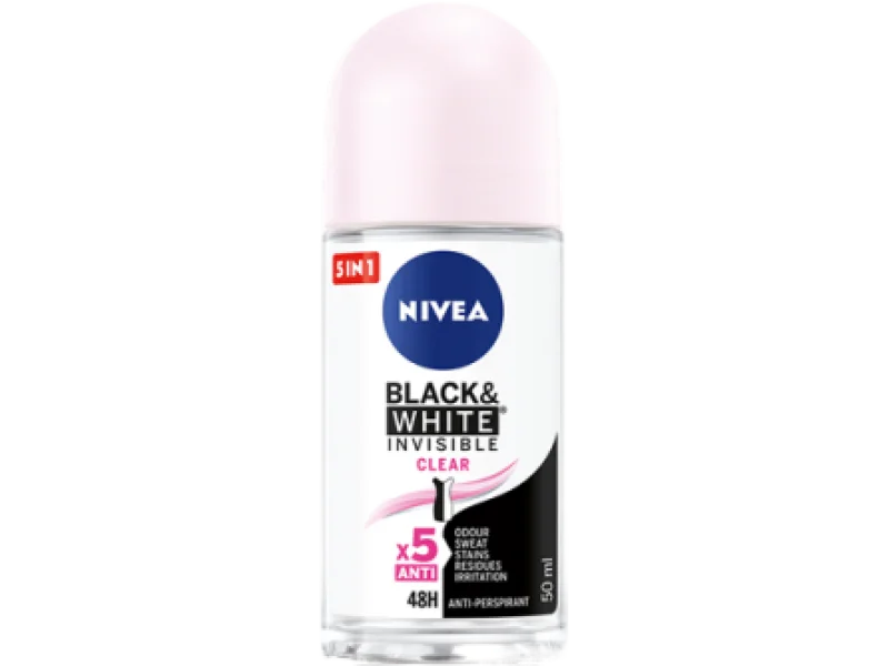 NIVEA Black & White Invisible Clear, roll-on