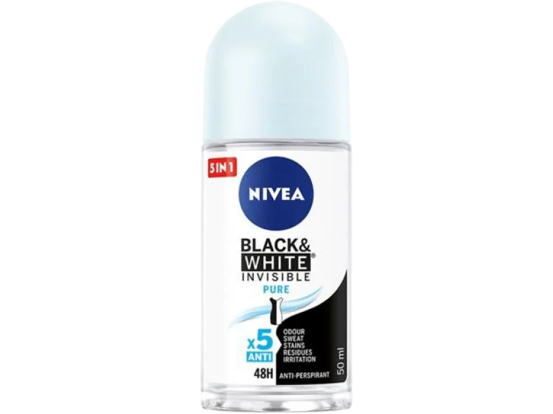 NIVEA Black&White Invisible Pure Antyperspirant, roll-on