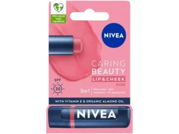 Zdjęcie produktu NIVEA Caring Beauty 3w1 Rose Pomadka pielęgnująca do ust SPF30