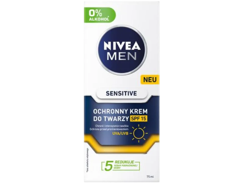 NIVEA MEN Sensitive łagodzący krem nawilżający do twarzy SPF15