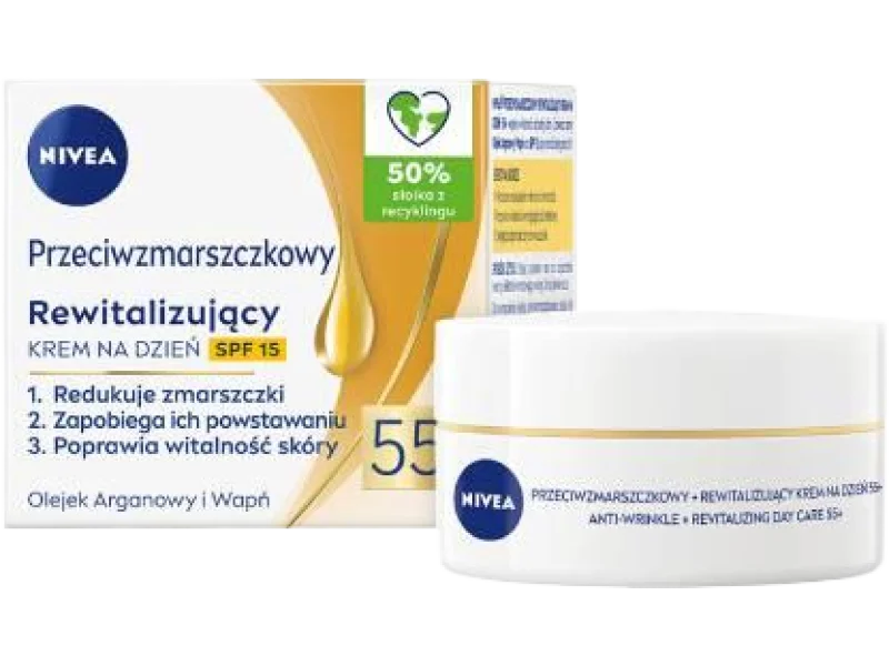 NIVEA Przeciwzmarszczkowy 55+ Rewitalizujący krem na dzień SPF15