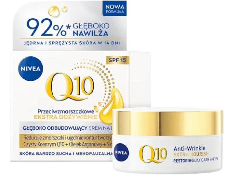 NIVEA Q10 Krem przeciwzmarszczkowy do cery dojrzałej i wymagającej SPF15
