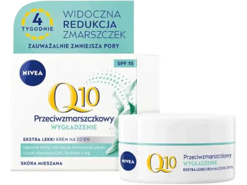 NIVEA Q10 Pore Minimizing Extra Light Przeciwzmarszczkowe wygładzenie ekstra lekki SPF15, krem