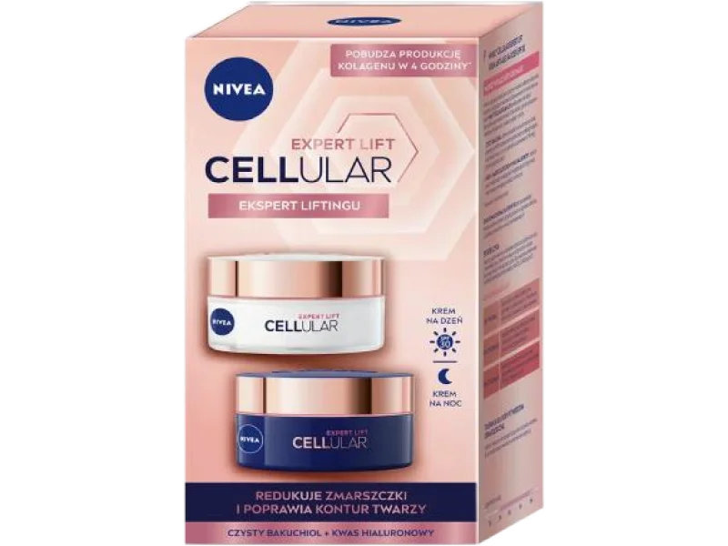 NIVEA Zestaw Cellular Expert Lift krem przeciwstarzeniowy na dzień + krem przeciwstarzeniowy na noc