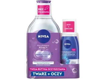 NIVEA Zestaw Duopack Płyn micelarny kojący + Płyn do demakijażu oczu