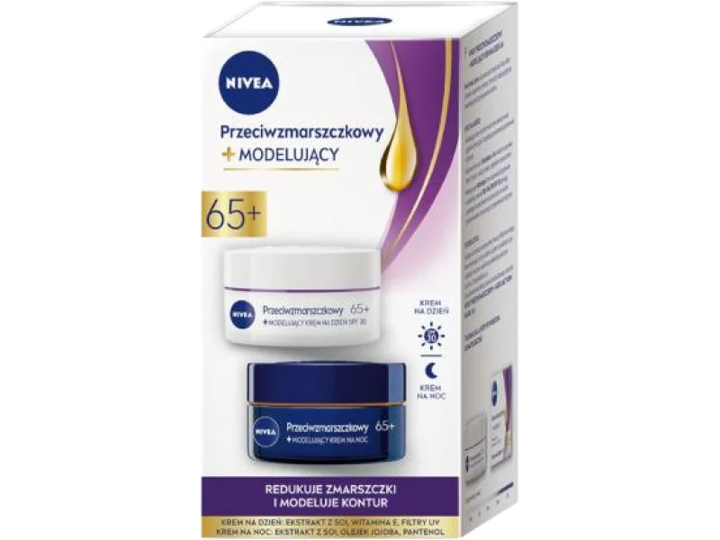 NIVEA Zestaw Przeciwzmarszczkowy modelujący 65+, krem