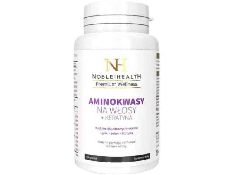 NOBLE HEALTH Aminokwasy na włosy + keratyna, kapsułki