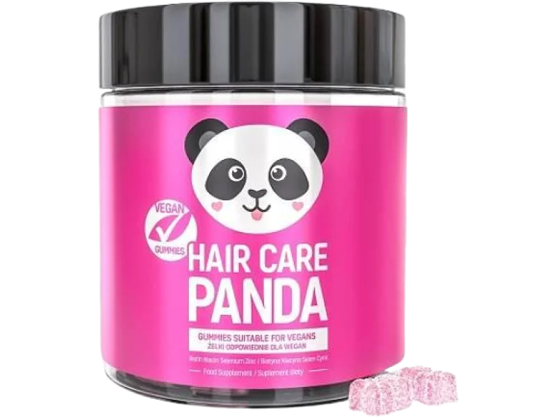 Noble Health Hair Care Panda wegańskie żelki, 2500 µg