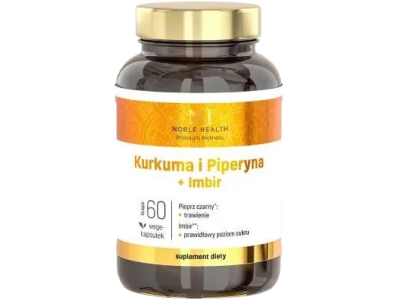 NOBLE HEALTH Kurkuma i Piperyna + Imbir, kapsułki