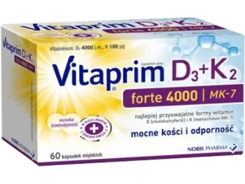 Zdjęcie produktu NORIS PHARMA Vitaprim D3 Forte 4000 + K2, kapsułki miękkie