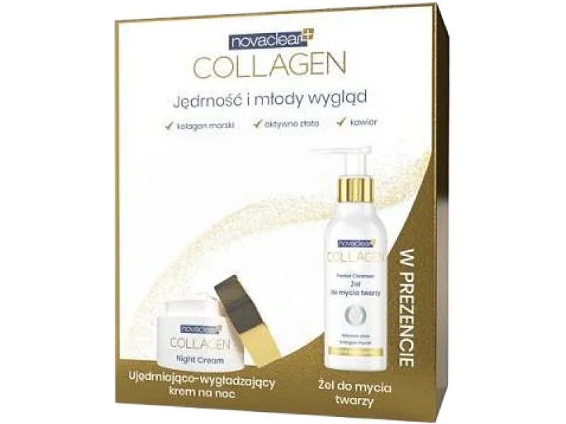 NOVACLEAR COLLAGEN Ujędrniająco-wygładzający krem na noc + Żel do mycia twarzy