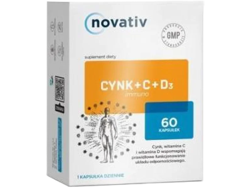 Novativ Cynk+C+D3 immuno, kapsułki