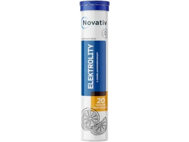 Novativ Elektrolity smak pomarańczowy, tabletki musujące