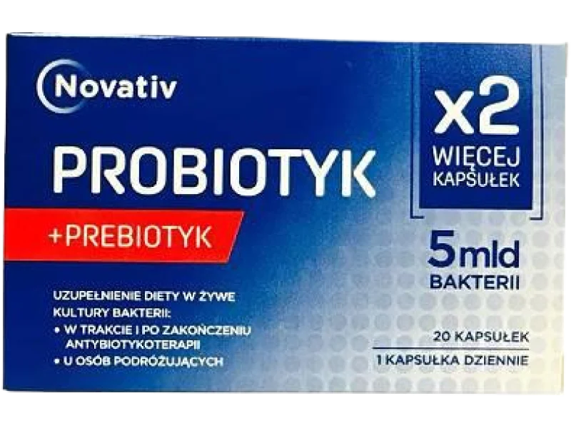 Novativ Probiotyk + Prebiotyk 5mld bakterii, kapsułki
