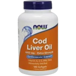 NOW FOODS Cod Liver Oil Extra Strength – Tran, kapsułki miękkie, 1000 mg