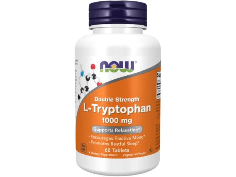 NOW FOODS Double Strength L-Tryptofan 1000mg, tabletki, 1000 mg