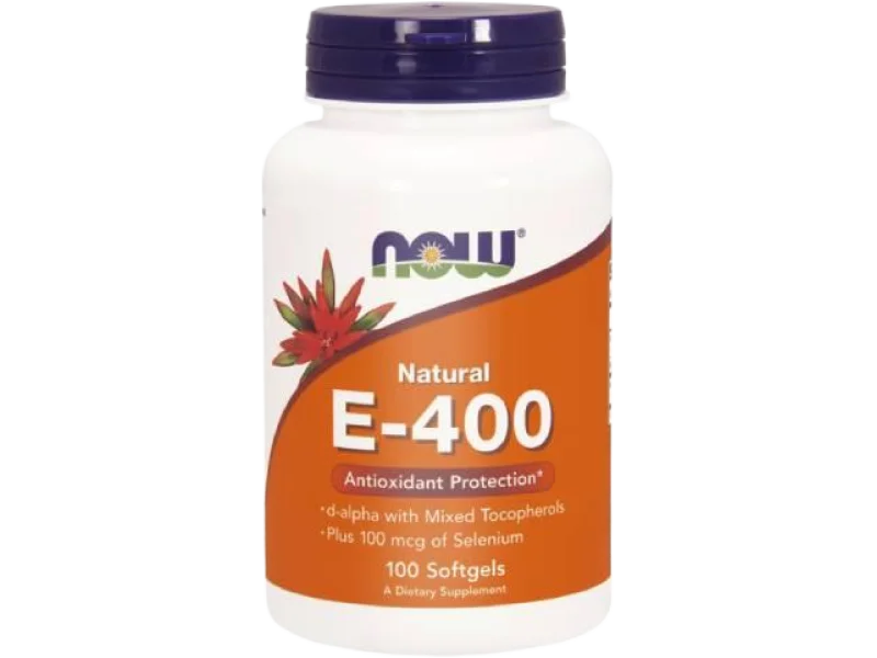 NOW FOODS E-400 Witamina E 400 + Selen, kapsułki, 268 mg