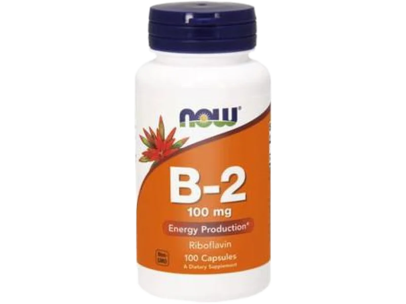 NOW Foods Ryboflawina (Witamina B2) 100mg, kapsułki, 100 mg