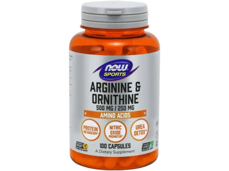 NOW FOODS Sports Arginine & Ornithine 500mg, kapsułki