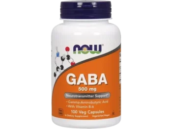 NOW GABA 500mg z Witaminą B6, kapsułki, 500 mg