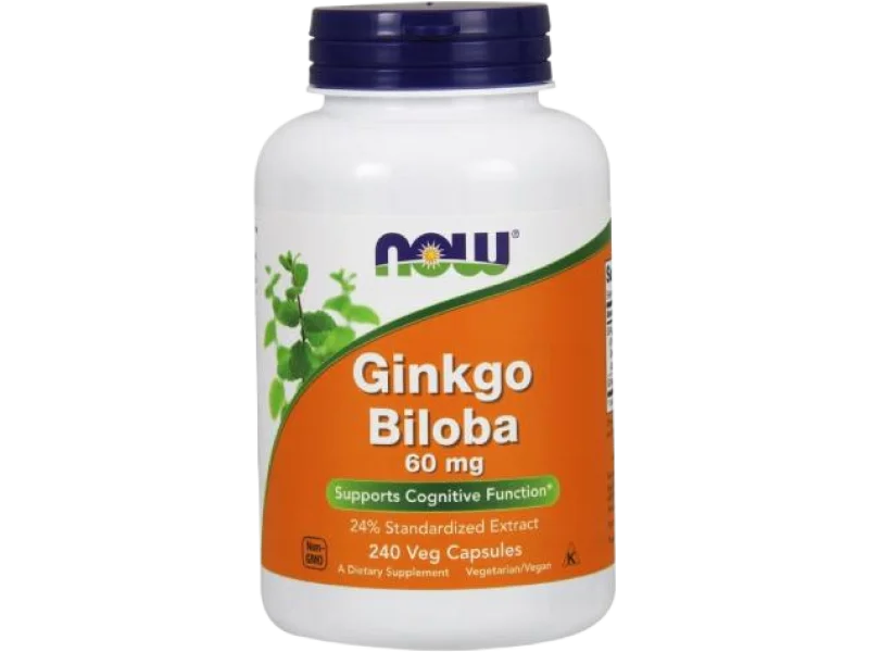 NOW Ginkgo Biloba 60mg, kapsułki, 60 mg