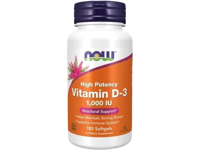 NOW Vitamin D-3 1000, kapsułki, 25 µg