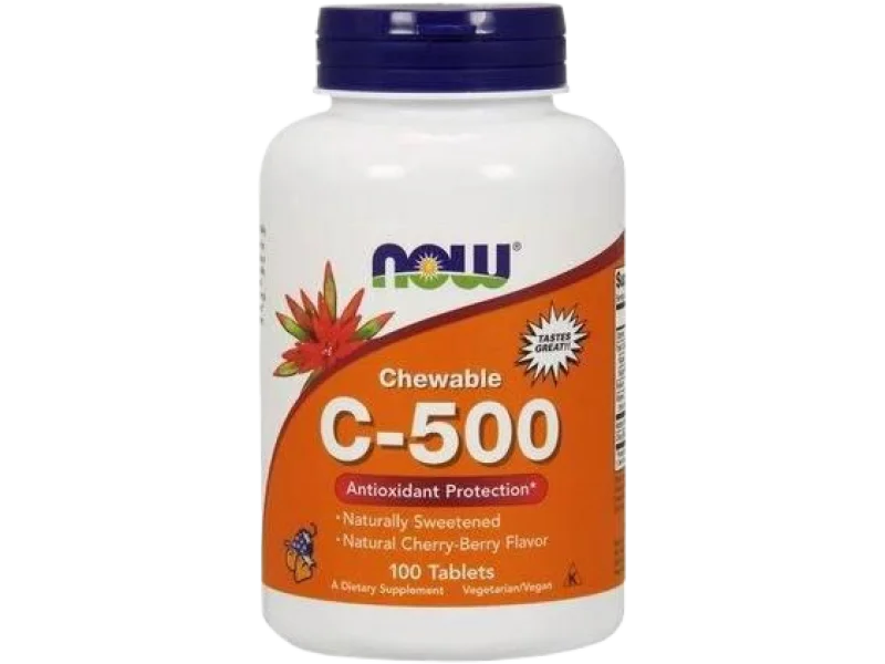 Now Witamina C 500 mg z Dziką różą, tabletki, 500 mg