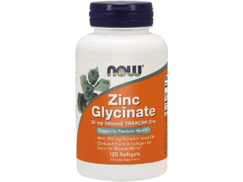 Now Zinc Glycinate, kapsułki miękkie, 30 mg