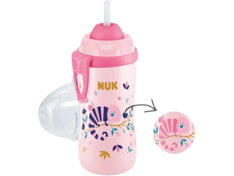 NUK FLEXI CUP Kameleon Kubek niekapek z silikonową słomką zmieniający kolor 12m+