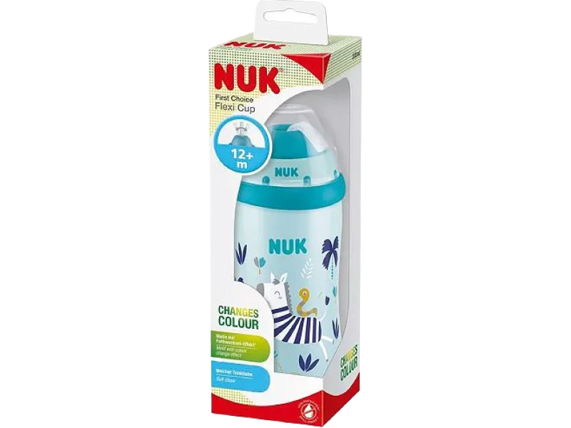 NUK Flexi Cup Kubek z miękką słomką 12m+ niebieski, sprzęt medyczny
