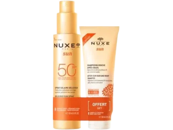 Zdjęcie produktu NUXE Sun Zestaw mleczko do opalania twarzy i ciała SPF50 + żel pod prysznic po opalaniu